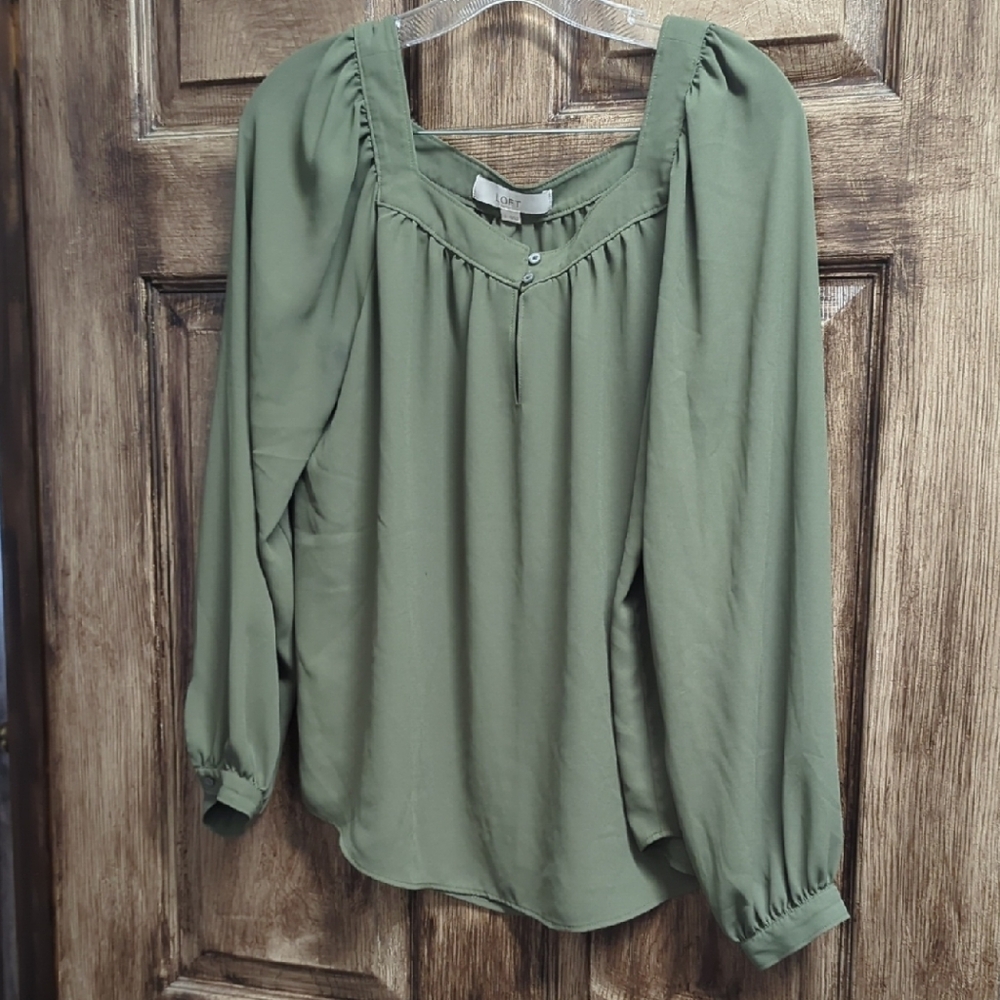Loft Sage Green Blouse